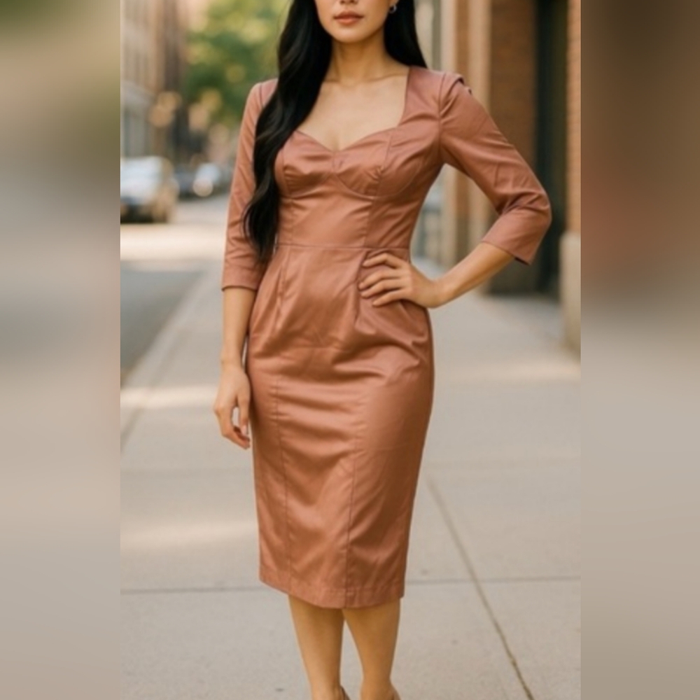 Mona Satin Sweetheart Wiggle Dress - Deadly Dames Micheline Pitt- Pinup Couture